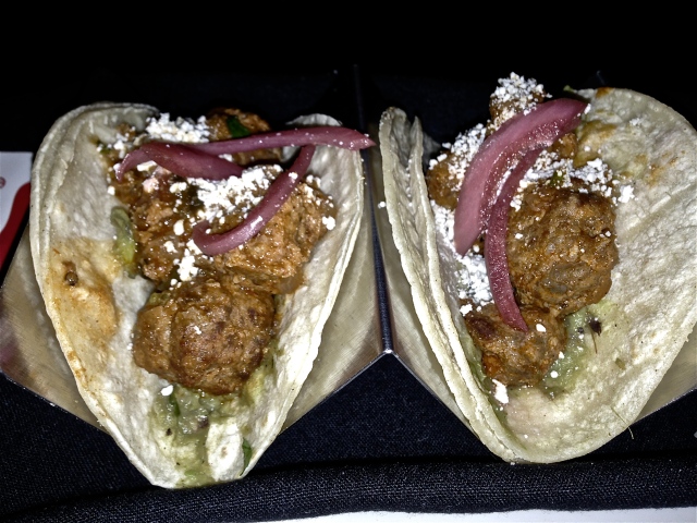 Bamba Ball - Ancho Spiced Meatballs with Grilled Guacamole 